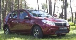 2 099 р. Защитная сетка решетки переднего бампера (с ДХО) РА Renault Sandero (BS) (2009-2014)  с доставкой в г. Воронеж. Увеличить фотографию 3
