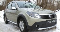 1 299 р. Зимняя заглушка решетки переднего бампера РА  Renault Sandero Stepway  (BS) (2010-2014)  с доставкой в г. Воронеж. Увеличить фотографию 3