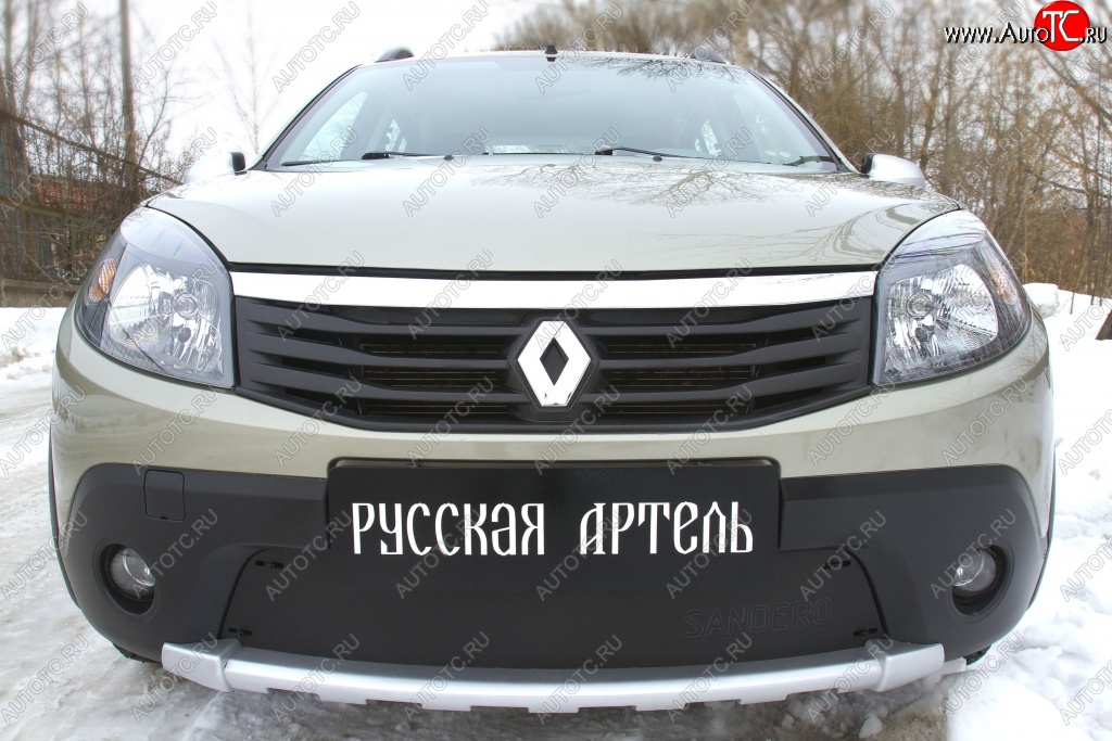 1 299 р. Зимняя заглушка решетки переднего бампера РА  Renault Sandero Stepway  (BS) (2010-2014)  с доставкой в г. Воронеж