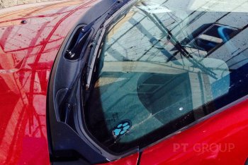 2 389 р. Накладка в проем стеклоочистителей лобового (жабо) Petroil Tuning Renault Sandero (BS) (2009-2014)  с доставкой в г. Воронеж. Увеличить фотографию 2
