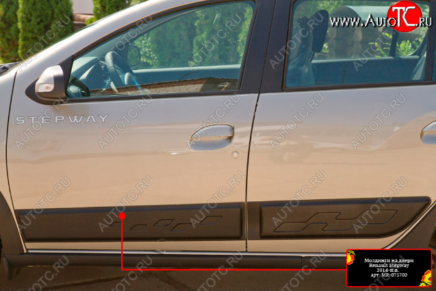 1 439 р. Молдинг двери RA (передний левый) Renault Sandero (B8) рестайлинг (2018-2025) (Глянец, Неокрашенный)  с доставкой в г. Воронеж