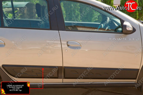 1 219 р. Молдинг двери RA (задний правый) Renault Sandero (B8) рестайлинг (2018-2025) (Поверхность глянец (под покраску), Неокрашенный)  с доставкой в г. Воронеж
