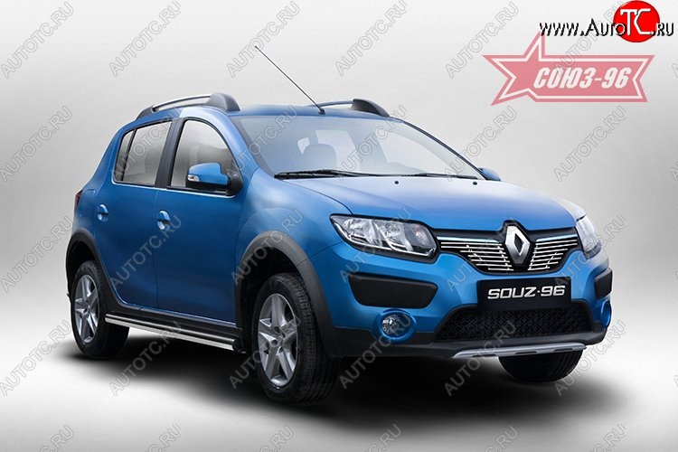 5 579 р. Декоративные элементы решетки радиатора Souz-96 (d10) Renault Sandero (B8) дорестайлинг (2014-2018)  с доставкой в г. Воронеж