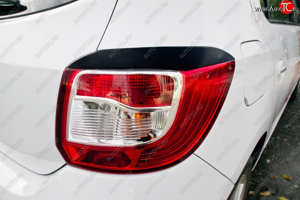 499 р. Реснички задних фонарей RA  Renault Sandero  (B8) (2014-2018) дорестайлинг (Неокрашенные)  с доставкой в г. Воронеж
