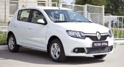 2 169 р. Защитная сетка решетки переднего бампера РА Renault Sandero (B8) дорестайлинг (2014-2018)  с доставкой в г. Воронеж. Увеличить фотографию 2