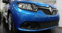1 469 р. Сетка в решетку радиатора Russtal Renault Sandero (B8) дорестайлинг (2014-2018) (черная)  с доставкой в г. Воронеж. Увеличить фотографию 2