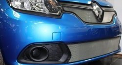 1 539 р. Нижняя сетка на бампер Russtal (хром) Renault Sandero (B8) дорестайлинг (2014-2018)  с доставкой в г. Воронеж. Увеличить фотографию 2