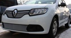 1 539 р. Нижняя сетка на бампер Stepway Russtal (хром) Renault Sandero (B8) дорестайлинг (2014-2018)  с доставкой в г. Воронеж. Увеличить фотографию 2