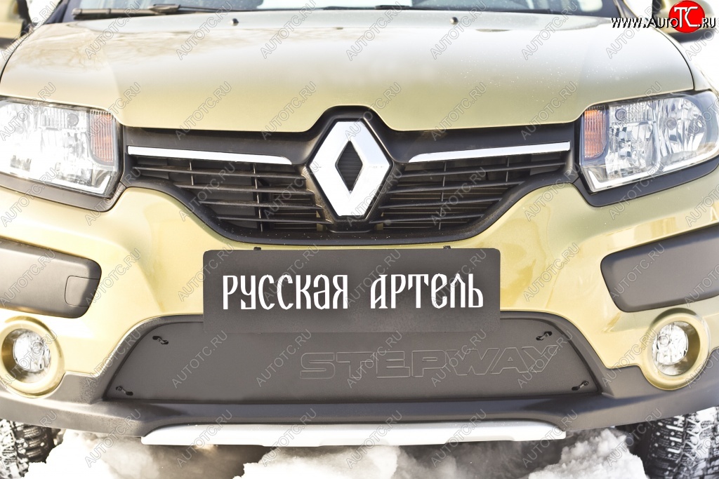 1 129 р. Зимняя заглушка решетки переднего бампера Stepway РА  Renault Sandero Stepway  (B8) (2014-2018) дорестайлинг  с доставкой в г. Воронеж