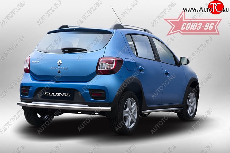9 449 р. Защита заднего бампера Souz-96 (d60)  Renault Sandero Stepway  (B8) (2014-2018) дорестайлинг  с доставкой в г. Воронеж
