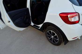 619 р. Накладки в проемы задних дверей KART (задние) Renault Sandero (B8) дорестайлинг (2014-2018) (Без покрытия)  с доставкой в г. Воронеж. Увеличить фотографию 2