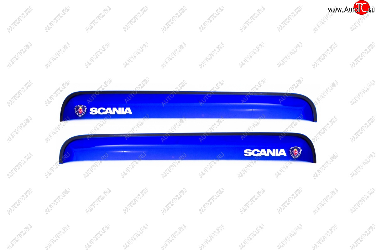 1 219 р. Дефлектора окон REIN  Scania 4-series (1997-2007) (Прямые, синие)  с доставкой в г. Воронеж