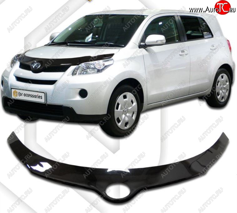 2 399 р. Дефлектор капота CA-Plastiс Exclusive  Scion xD (2007-2014) (Classic черный, Без надписи)  с доставкой в г. Воронеж