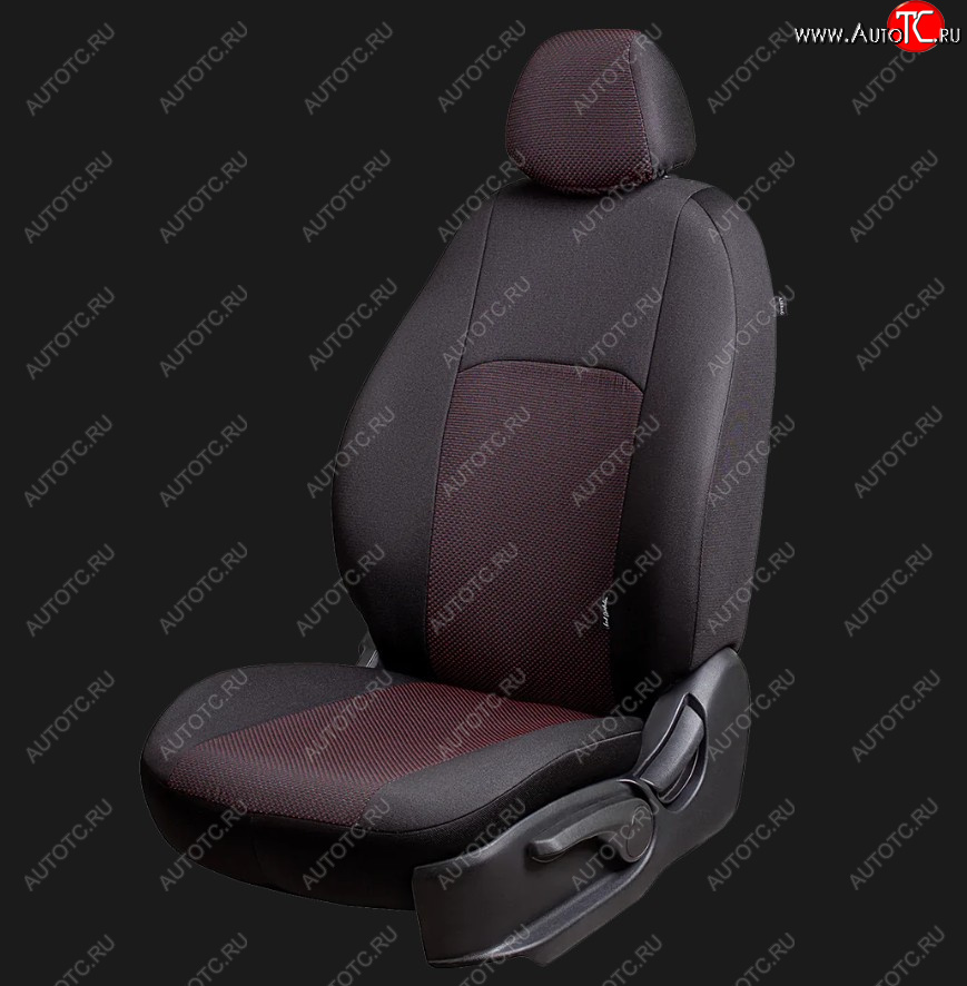 6 999 р. Чехлы сидений Lord Autofashion Дублин (жаккард, 60/40, раздельное заднее сиденье и спинка, 3Г-образ. подголовника)  Chevrolet Spark  M200,250 (2005-2010) (Чёрный, Ёж красный)  с доставкой в г. Воронеж