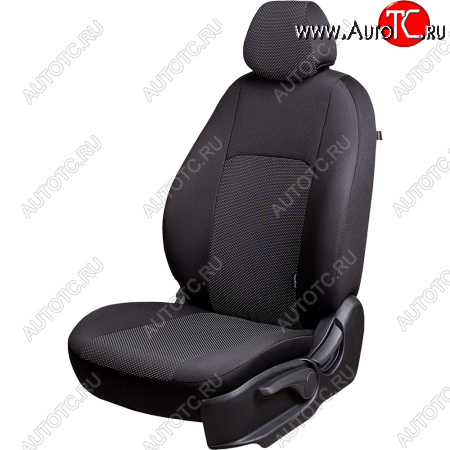5 399 р. Чехлы сидений Lord Autofashion Дублин (жаккард, 60/40, раздельное заднее сиденье и спинка, 3Г-образ. подголовника)  Chevrolet Spark  M300 (2010-2015), Ravon R2 (2016-2025) (Чёрный, Ёж белый)  с доставкой в г. Воронеж