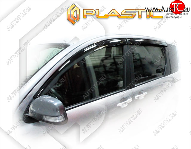 2 079 р. Дефлектора окон (Dice) CA-Plastic  Toyota Sienta Dice (2011-2015) хэтчбек 5 дв. (Classic полупрозрачный, Без хром. молдинга)  с доставкой в г. Воронеж