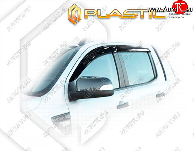 2 099 р. Ветровики дверей CA-Plastic Ford Ranger DoubleCab рестайлинг (2015-2021) (Classic полупрозрачный, Без хром. молдинга)  с доставкой в г. Воронеж