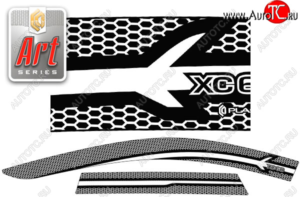 2 199 р. Ветровики дверей CA-Plastic  Volvo XC60 (2017-2022) (Серия Art черная, без хром. молдинга)  с доставкой в г. Воронеж