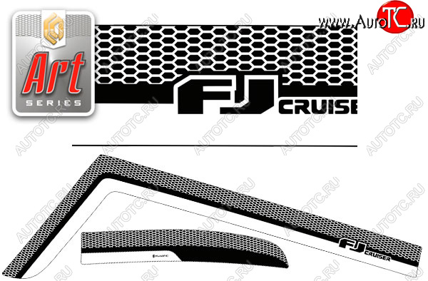 2 299 р. Ветровики дверей CA-Plsastic  Toyota FJ-Cruiser (2006-2018) (Серия Art черная)  с доставкой в г. Воронеж