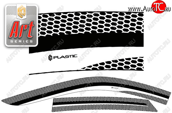 2 159 р. Дефлектора окон CA-Plastic  Лада Гранта FL  2191 (2018-2025) лифтбек (Серия Art черная, без хром. молдинга)  с доставкой в г. Воронеж