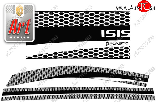 2 299 р. Дефлектора окон CA-Plastic  Toyota Isis  XM10 (2009-2017) 2-ой рестайлинг (Серия Art графит, без хром. молдинга)  с доставкой в г. Воронеж