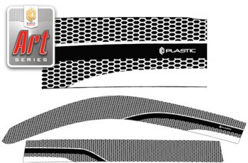 2 399 р. Ветровики дверей CA-Plastic Lexus LX570 J200 дорестайлинг (2007-2012) (Серия Art серебро, без хром. молдинга, крепление скотч)  с доставкой в г. Воронеж. Увеличить фотографию 1