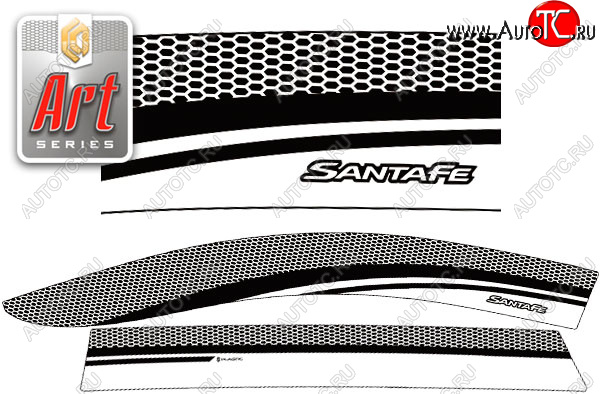 2 399 р. Ветровики дверей CA-Plsastic  Hyundai Santa Fe  TM (2018-2022) дорестайлинг, рестайлинг (Серия Art серебро, без хром. молдинга)  с доставкой в г. Воронеж