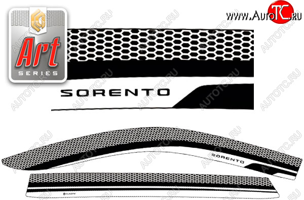 2 199 р. Дефлектора окон (рынок РФ) CA-Plastic  KIA Sorento  MQ4 (2020-2022) (Серия Art серебро, без хром. молдинга)  с доставкой в г. Воронеж