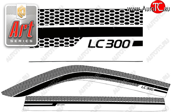 2 299 р. Дефлектора окон CA-Plastic  Toyota Land Cruiser  J300 (2021-2025) дорестайлинг (Серия Art серебро, Без хром. молдинга , Крепление только на скотч )  с доставкой в г. Воронеж