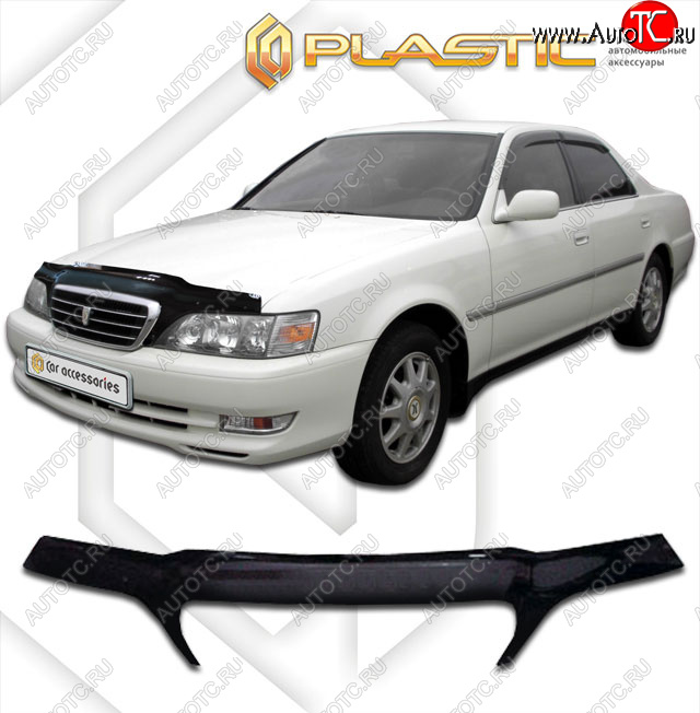 2 399 р. Дефлектор капота (exclusive) CA-Plastic  Toyota Cresta  X100 (1998-2001) рестайлинг (Classic чёрный, Без надписи)  с доставкой в г. Воронеж