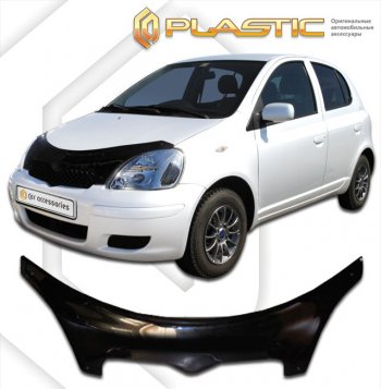 2 599 р. Дефлектор капота CA-Plastic exclusive Toyota Yaris XP10 хэтчбэк 5 дв. (1999-2005) (серия Classic чёрный, Без надписи)  с доставкой в г. Воронеж. Увеличить фотографию 2