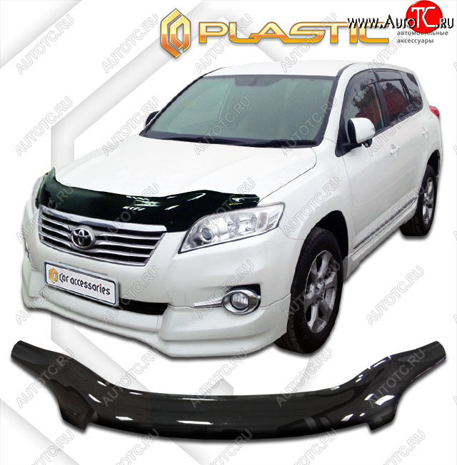 2 399 р. Дефлектор капота (exclusive) CA-Plastic  Toyota Vanguard (2007-2013) (Classic чёрный, Без надписи)  с доставкой в г. Воронеж