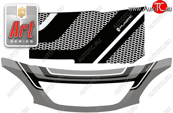 3 199 р. Дефлектор капота CA-Plastic  Toyota Harrier  XU30 (2003-2013) (Art белая)  с доставкой в г. Воронеж