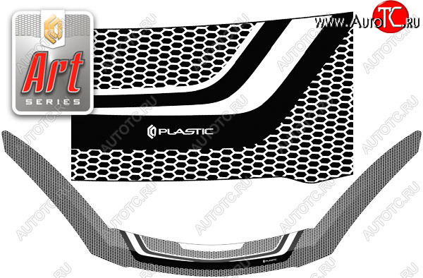 2 479 р. Дефлектор капота (exclusive) CA-Plastic  Mazda Demio  3 DE (2007-2014) дорестайлинг, рестайлинг (Art белая)  с доставкой в г. Воронеж