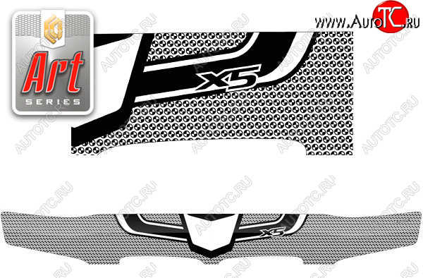 3 199 р. Дефлектор капота CA-Plastic  BMW X5  E53 (2003-2006) рестайлинг (Art чёрная)  с доставкой в г. Воронеж