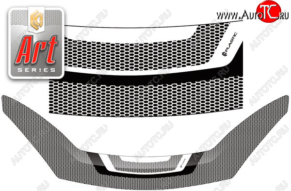 2 479 р. Дефлектор капота CA-Plastic  Renault Sandero  (BS) (2009-2014) (Art графит)  с доставкой в г. Воронеж