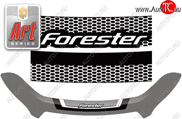 2 799 р. Дефлектор капота CA-Plastic  Subaru Forester  SK/S14 (2018-2021) дорестайлинг (Art серебро)  с доставкой в г. Воронеж