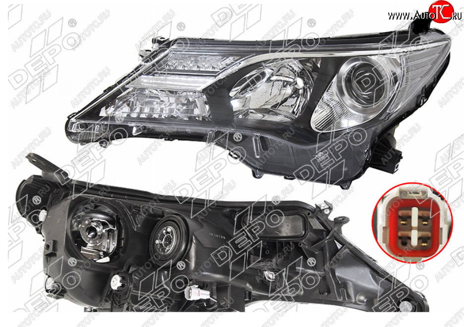 21 749 р. Левая фара (галоген, LED, с электрокорректором, Евросвет) DEPO Toyota RAV4 XA40 5 дв. дорестайлинг (2012-2015)  с доставкой в г. Воронеж