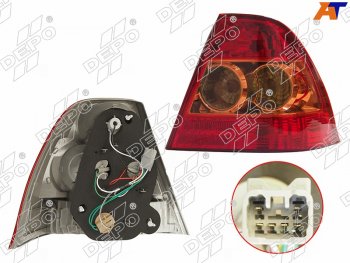 Правый фонарь задний (Euro) DEPO Toyota Corolla  E120 (2004-2007) седан рестайлинг
