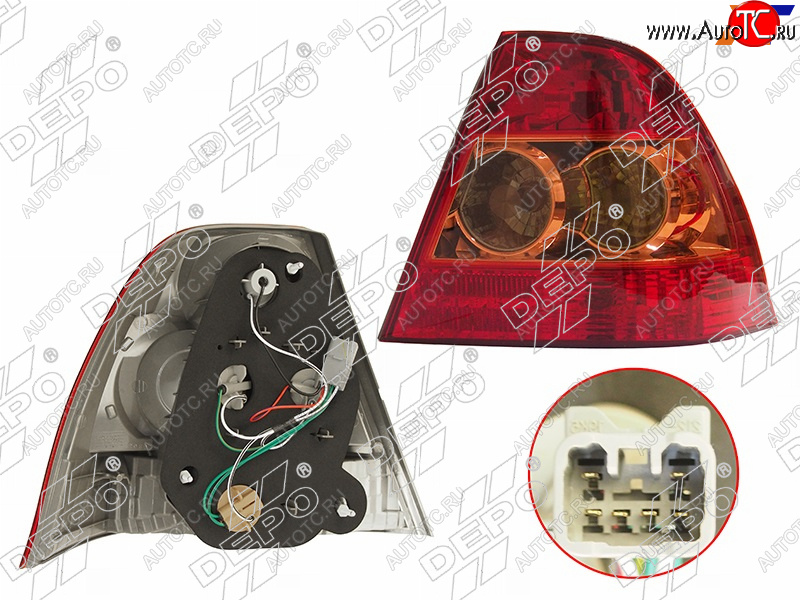 5 499 р. Правый фонарь задний (Euro) DEPO  Toyota Corolla  E120 (2004-2007) седан рестайлинг  с доставкой в г. Воронеж