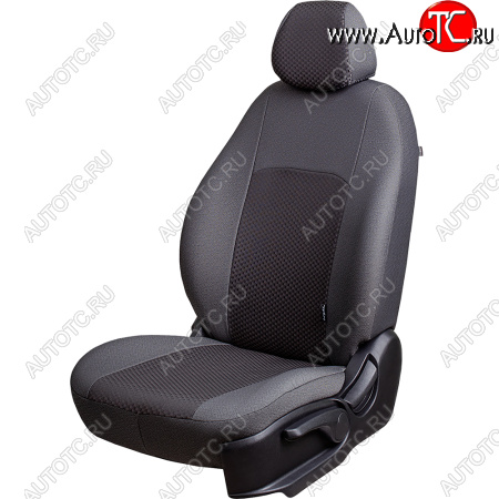 7 849 р. Чехлы сидений Lord Autofashion Дублин (жаккард, 40/20/40, раздельная задняя спинка, 2П+2Г-образ. подголовника)  Лада Приора  2170 (2007-2014) седан дорестайлинг (Серый, стежок серый)  с доставкой в г. Воронеж
