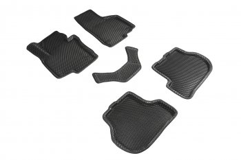Коврики в салон EVA (3D, ромб, чёрные) Seintex Seat Leon  1P хэтчбэк 5 дв. (2005-2013) дорестайлинг, рестайлинг