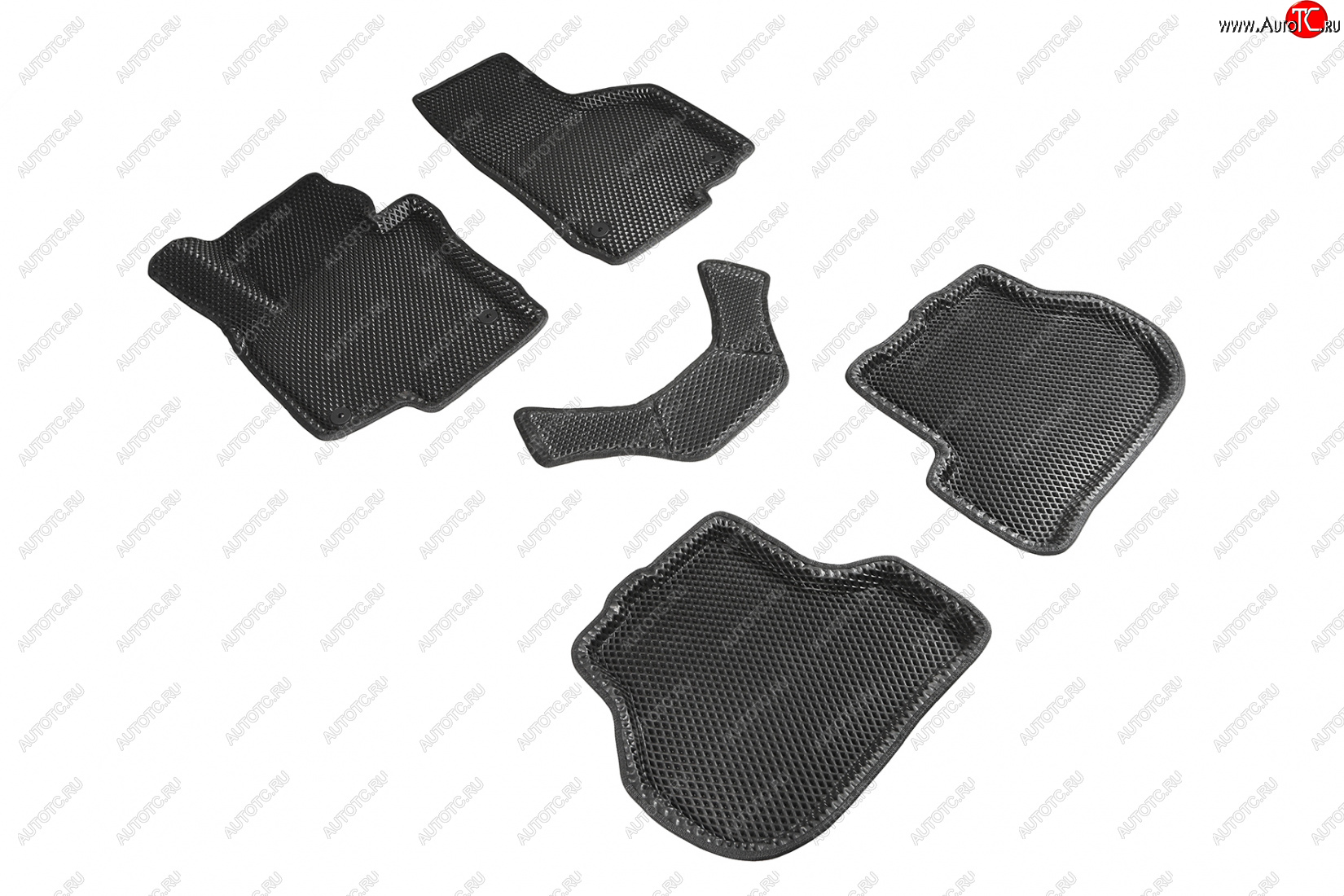 5 699 р. Коврики в салон EVA (3D, ромб, чёрные) Seintex Seat Leon 1P хэтчбэк 5 дв. дорестайлинг (2005-2009)  с доставкой в г. Воронеж