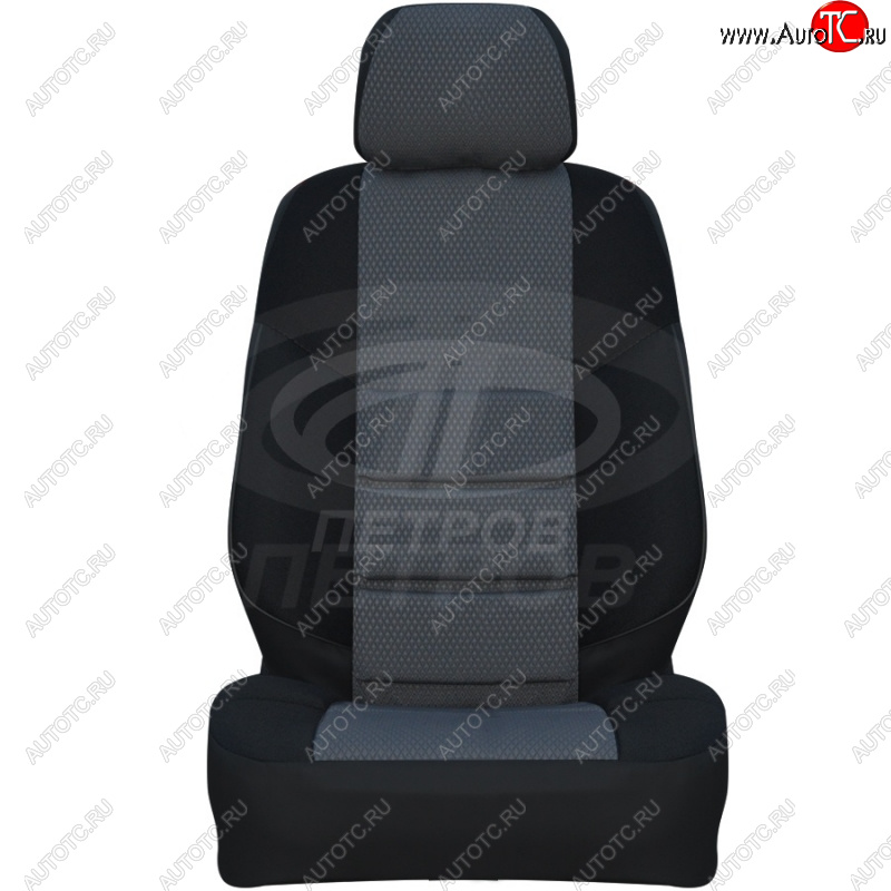 3 999 р. Чехлы сидений (экокожа-жаккард, сплош.) Петров А10  Nissan Almera  G15 (2012-2019) седан (Черный)  с доставкой в г. Воронеж