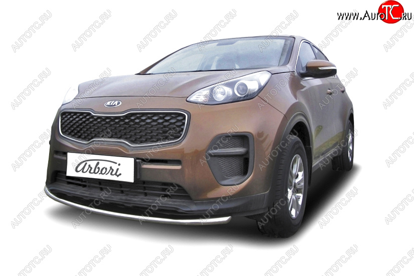 25 649 р. Защита переднего бампера (диаметр 42 мм) Arbori  KIA Sportage  4 QL (2016-2018) дорестайлинг  с доставкой в г. Воронеж