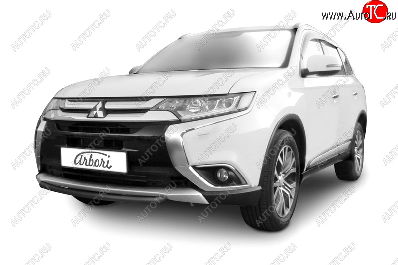 12 349 р. Защита переднего бампера (короткая диаметр 57 мм) Arbori Mitsubishi Outlander GF 2-ой рестайлинг (2015-2018)  с доставкой в г. Воронеж