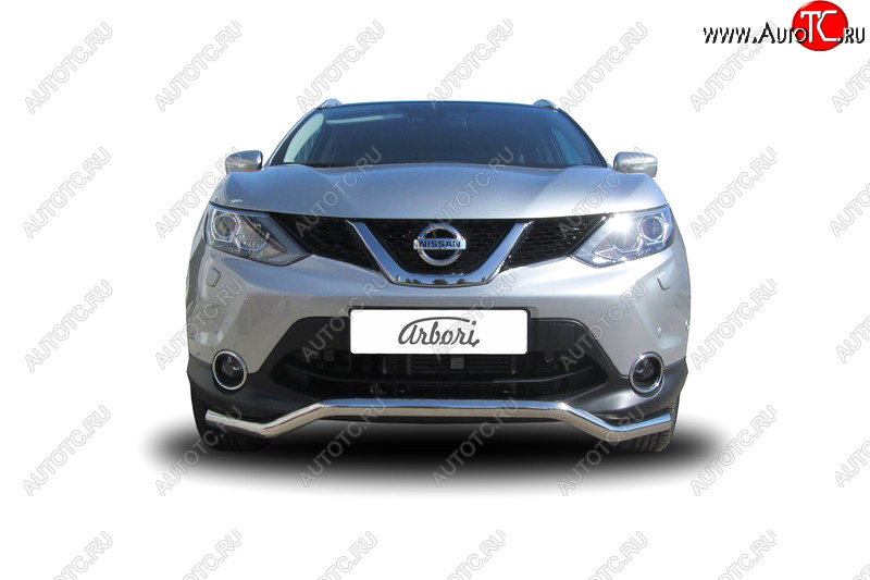 23 999 р. Защита переднего бампера (диаметр 57 мм) Arbori  Nissan Qashqai  2 (2013-2019) J11 дорестайлинг  с доставкой в г. Воронеж