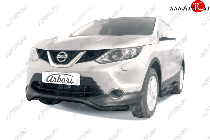 2 899 р. Защита переднего бампера (диаметр 57 мм) Arbori Nissan Qashqai 2 J11 дорестайлинг (2013-2019)  с доставкой в г. Воронеж