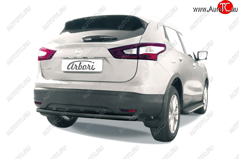 2 499 р. Защита заднего бампера (диаметр 57 мм) Arbori Nissan Qashqai 2 J11 дорестайлинг (2013-2019)  с доставкой в г. Воронеж