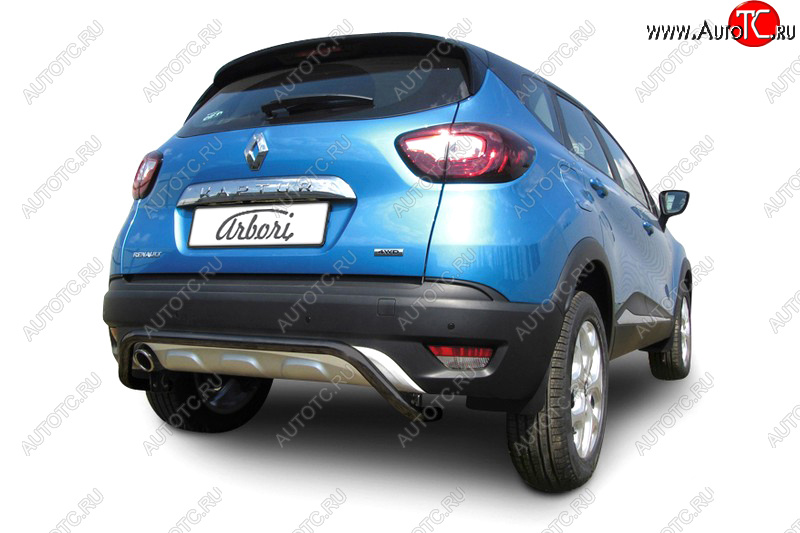 4 999 р. Защита заднего бампера Arbori d42 скоба черные RENAULT KAPTUR 2016-  Рено Каптюр Arbori afzdark08b  с доставкой в г. Воронеж